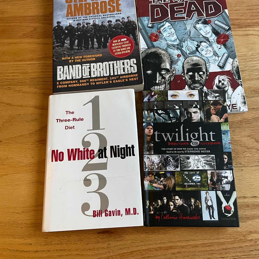 EUC Books: Band of Brothers/Twilight Production/Walking Dead/No White at Night